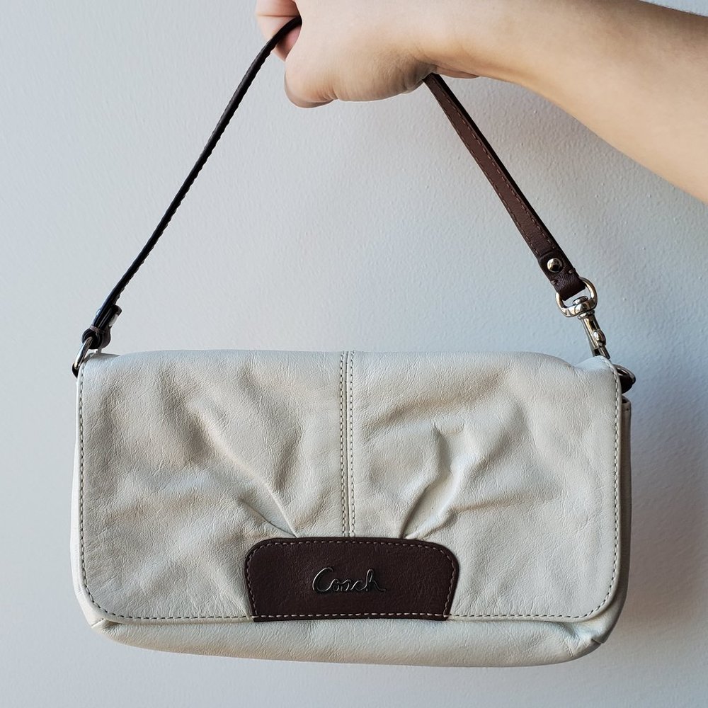 Coach white leather clutch/wristlet